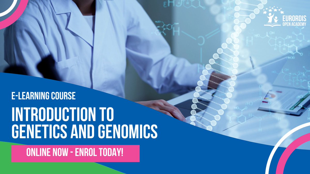 Enrol in the new #EURORDISOpenAcademy online course, 'Introduction to Genetics and Genomics”, in one simple click! Dive into inheritance patterns, DNA structures, genetic testing and much, much more! 🔽 go.eurordis.org/OZjXg5