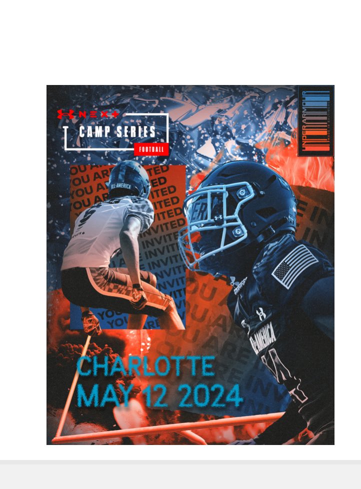 Blessed to receive an invite to the Under Armour Next Camp Series! Time to level up and show what I'm made of. Let’s work! 🏈💪 #GrindNeverStops #UANext

@UANextFootball @919eliteFBClub @iamjspivey @ethanmmcdowell