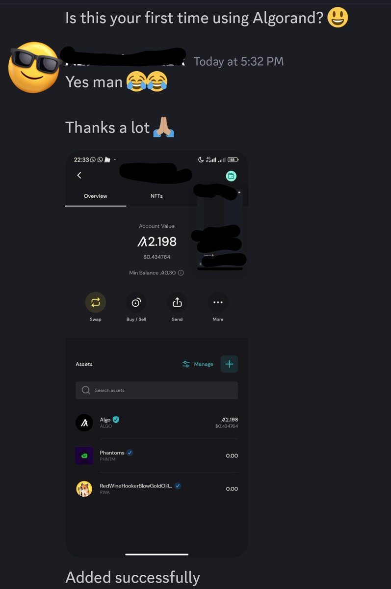 PhantomPaals's tweet photo. 🚧#PhantomPals doing the work for #algofam. 🚧
✅️Getting new people introduced to the world of 🚨#Algorand🚨 https://t.co/1bkuqU8kbD
