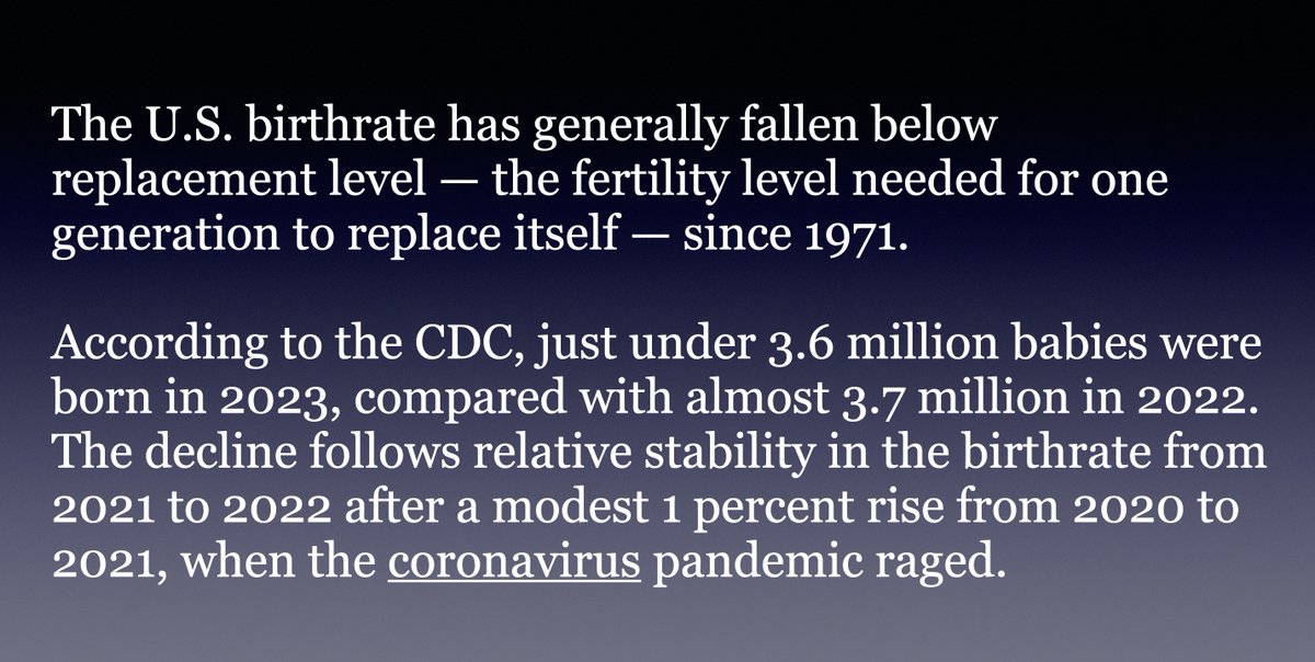 Birthrates in the U.S. hit historic low, CDC data show wapo.st/4aR2B7z #neotwitter