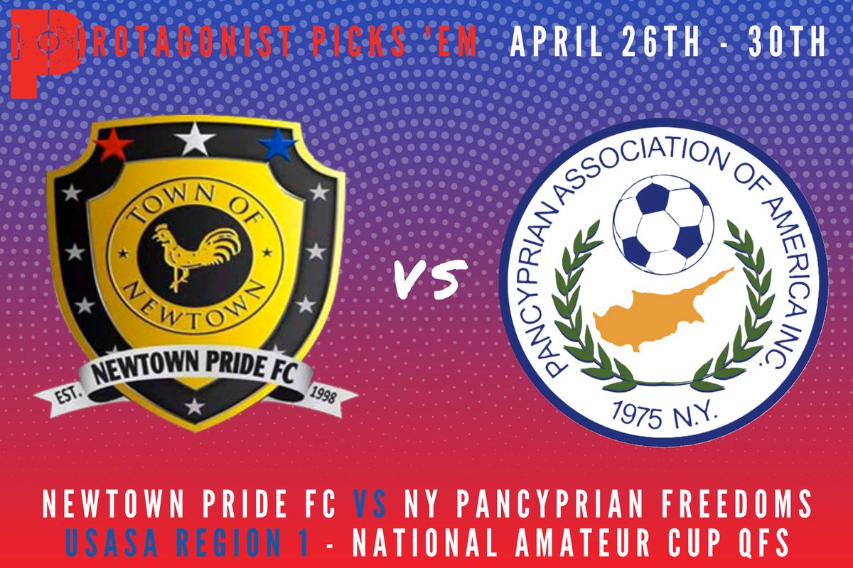 ☑️ @MichaelBattista Picks… ▪️ @NewtownPrideFC vs @NYpancyprian in @USASARegion1, National Amateur Cup Quarterfinals ▪Sun, 04/28 - 1:30pm PT / 4:30pm ET at Joel Barlow High School in Redding, CT ▪“Two heavyweights of lower division soccer clash in a rematch of last year’s…