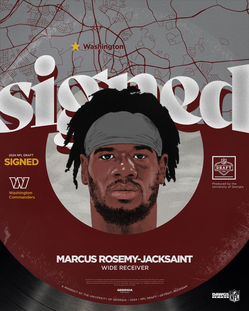 Hail to the Commanders! Marcus Rosemy-Jacksaint is headed to The District. #GoDawgs | #NFLDraft