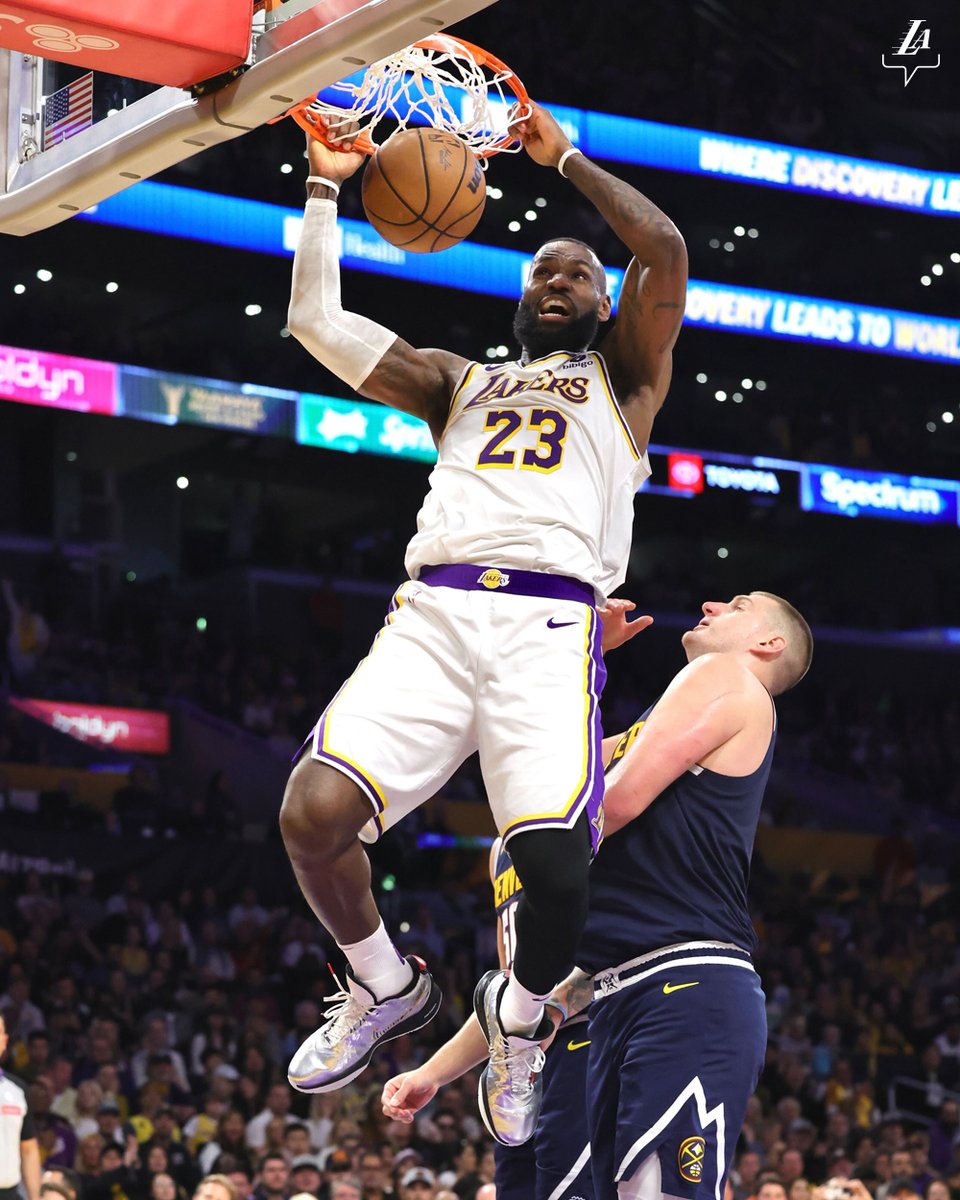 NBA TV (@nbatv) on Twitter photo The Lakers force a Game 5 in Denver 🍿
LeBron: 30 PTS | 5 REB | 3 STL
AD: 25 PTS | 23 REB | 6 AST
D’Lo: 21 PTS | 4 REB | 4 AST
Reaves: 21 PTS | 6 AST
📸: <a href="/Lakers/">Los Angeles Lakers</a> The Lakers force a Game 5 in Denver 🍿
LeBron: 30 PTS | 5 REB | 3 STL
AD: 25 PTS | 23 REB | 6 AST
D’Lo: 21 PTS | 4 REB | 4 AST
Reaves: 21 PTS | 6 AST
📸: <a href="/Lakers/">Los Angeles Lakers</a>