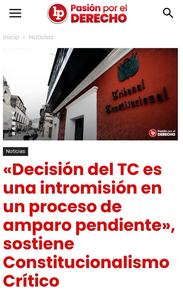 Esta página es seguida por muchos quienes recogemos la recopilación de importantes decisiones judiciales que se agregan. Pero leer opiniones tan politizadas la desprestigian ya que quien se intromete es el PJ en una decisión del PL y el TC lo remedia.