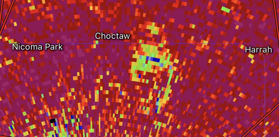 Could be lots of damage in Choctaw Oklahoma…