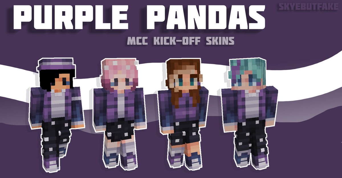 Purple Pandas MCC Kick-Off Skins 💜☄️
@jojosolos @guqqie @bekyamon @Smajor1995 
⬇️download links in replies!
[ #jojosolosfanart #guqqiefanart #bekyamonfanart #smajorfanart #mccskins #mcc #skinsbyskye ]