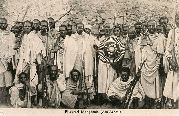 An Eritrean leader with his fearsome band of warriors pictured in the Arbati neighborhood of Asmara | 1916

 #EritreaPrevails #EritreaMyLove #Eritrea #Eritrean #Eritrea #Eritreans