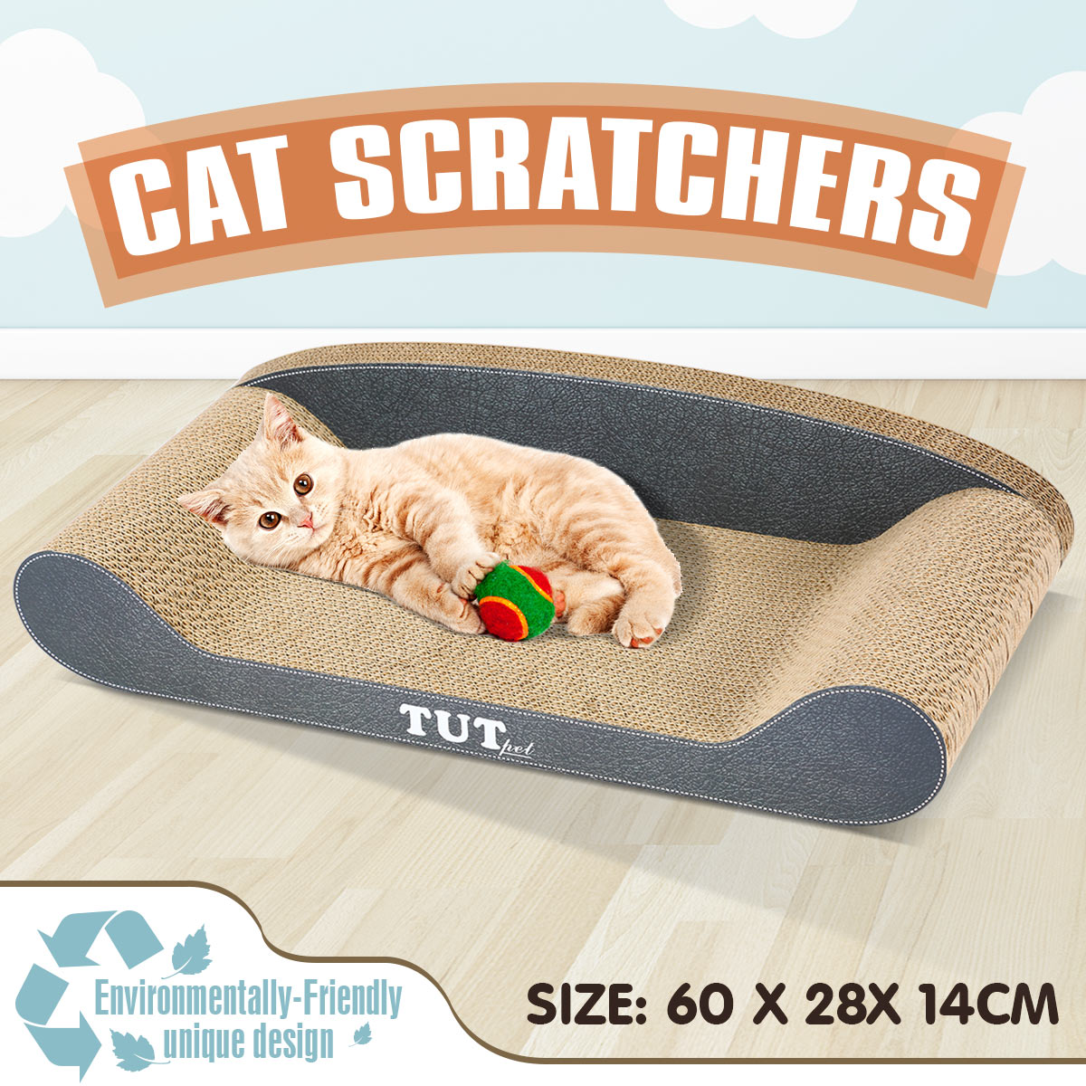 Sofa Shape Cardboard Cat Scratcher Claw Scratching Play Mat W/High-Strength Corrugated Material bit.ly/3Jzpq3Q #sofa #bed #cat #kitten #catlife #cathealth #scratchingpost #playtime