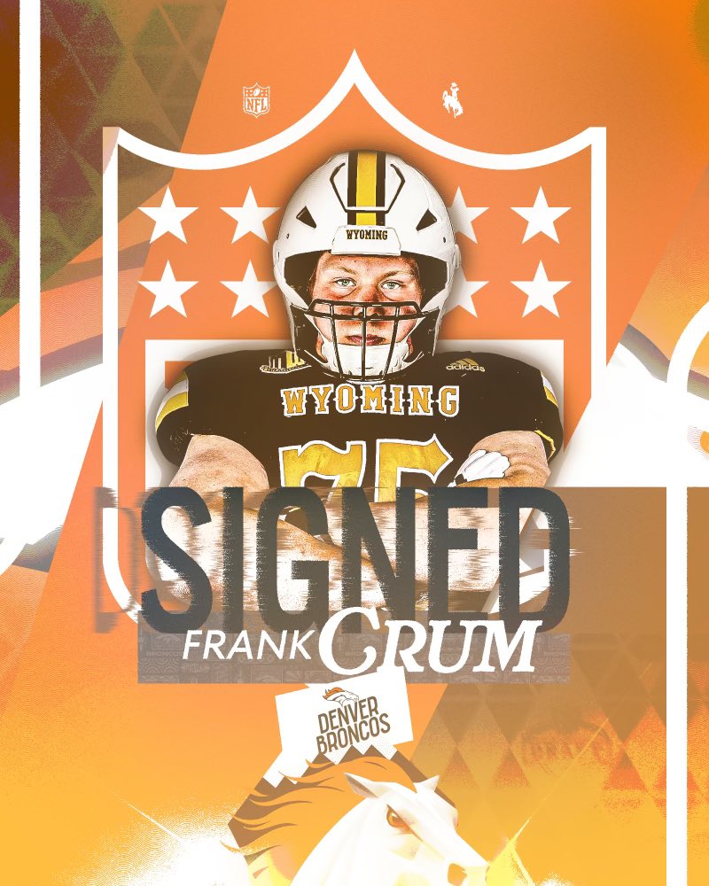 Mile High bound. @FrankCrum75 road in the NFL starts now signing with the @Broncos #RideForTheBrand X #PokesInThePros