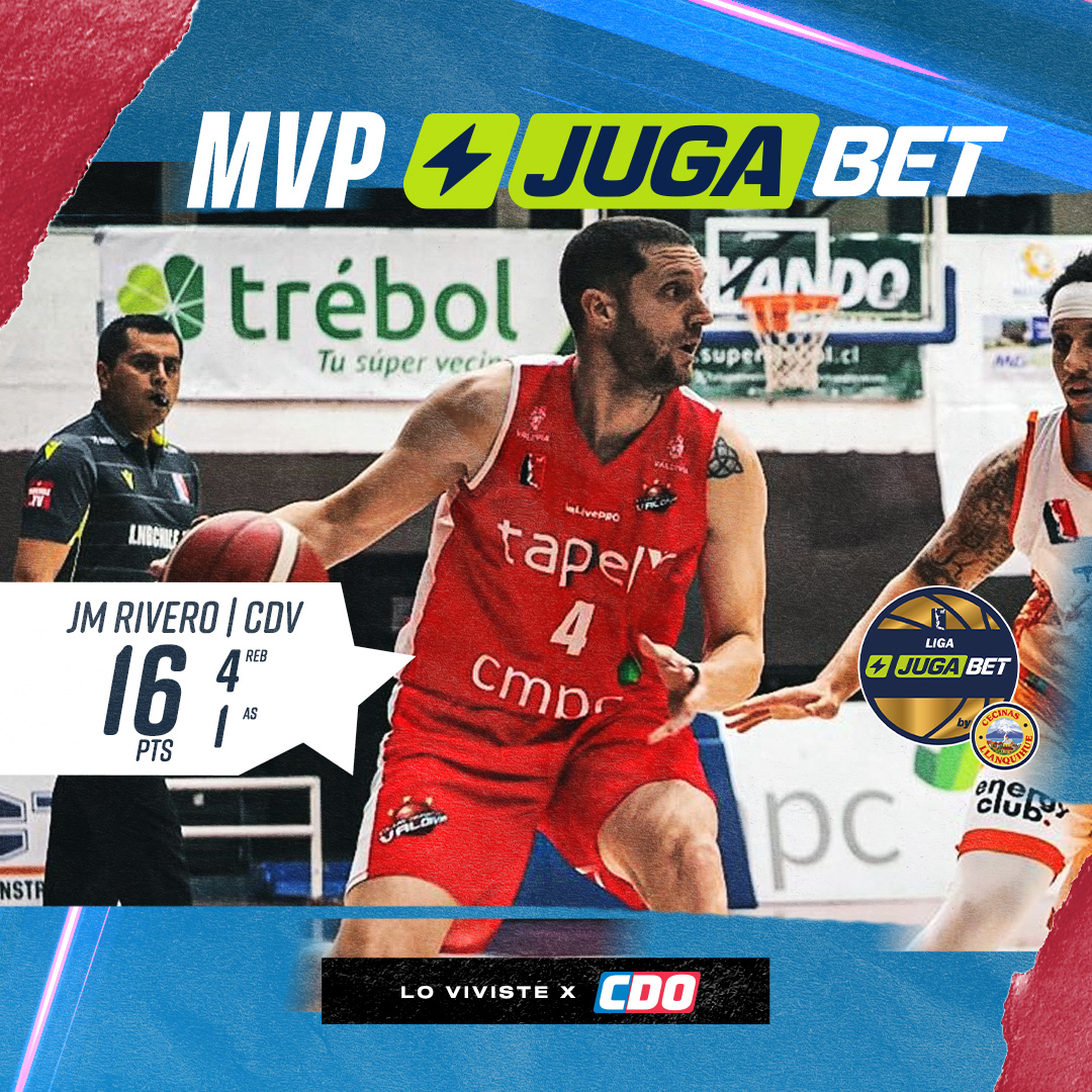 ¡El mejor del partido!

Manuel 'Pitu' Rivero fue escogido como el MVP JugaBet en el triunfo de CD Valdivia sobre Universidad Católica por la #LigaJugaBetByCecinasLlanquihue🏀

Revive el juego en cdomas.cl y app CDO+

#LNBXCDO #CDOelcanaldetodoslosdeportes