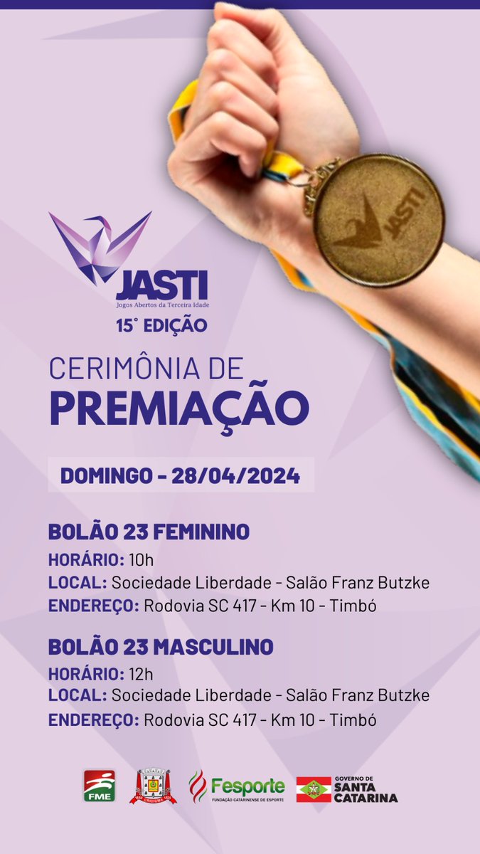 A modalidade do Bolão 23 dos Jogos Abertos da Terceira Idade,  encerra amanhã em Timbó.