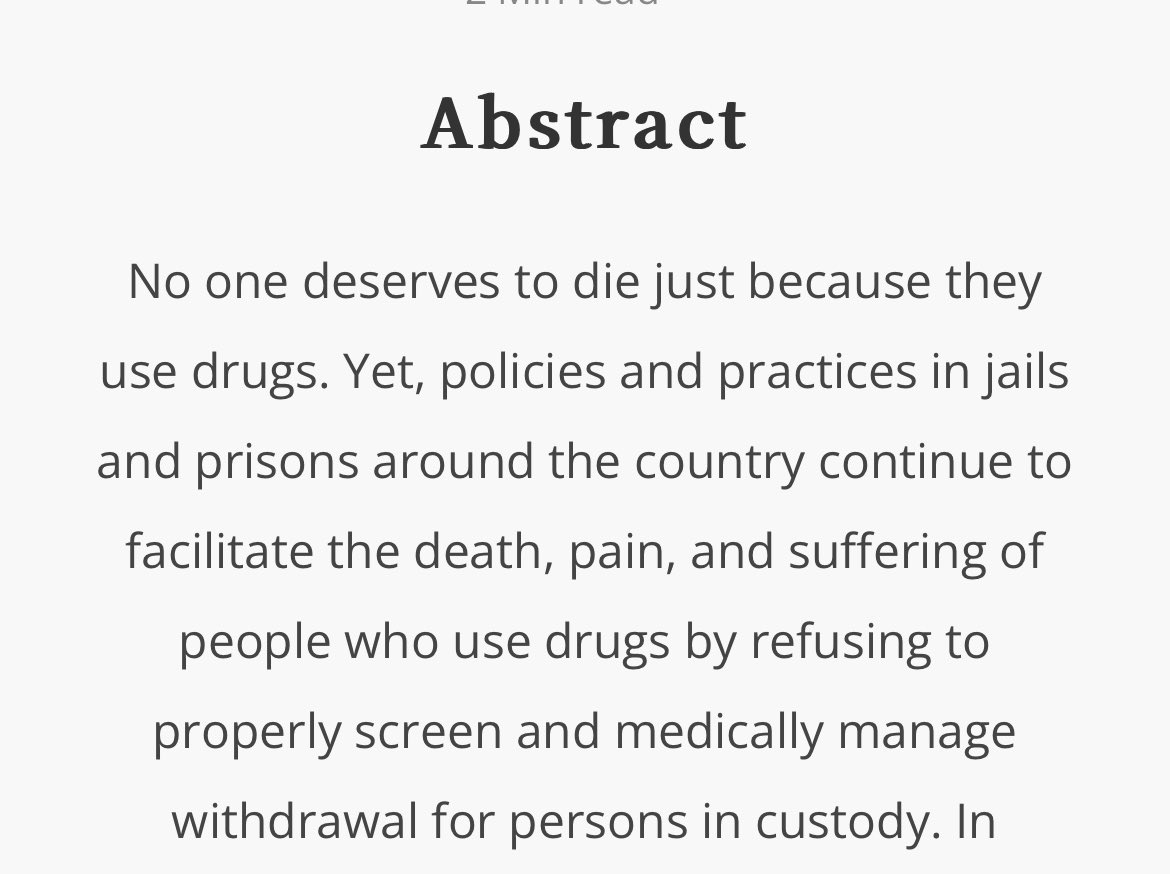 My article “Death by Withdrawal” was just published in UCLA Law Review (@UCLALawReview). Thanks to the brilliant students who helped me take this piece to new levels. The paper goes into depth about the inhumane practices in jails & prisons in the U.S. in their treatment of