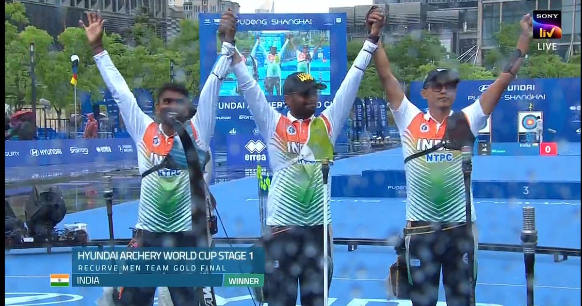 INDIAN MEN'S RECURVE TEAM TAKES DOWN KOREA!!!
Gold for the Men's team beating powerhouses Korea 5-1 in the Recurve Team finals. Excellent stuff from the men's. Well done!
#ArcheryWorldCup