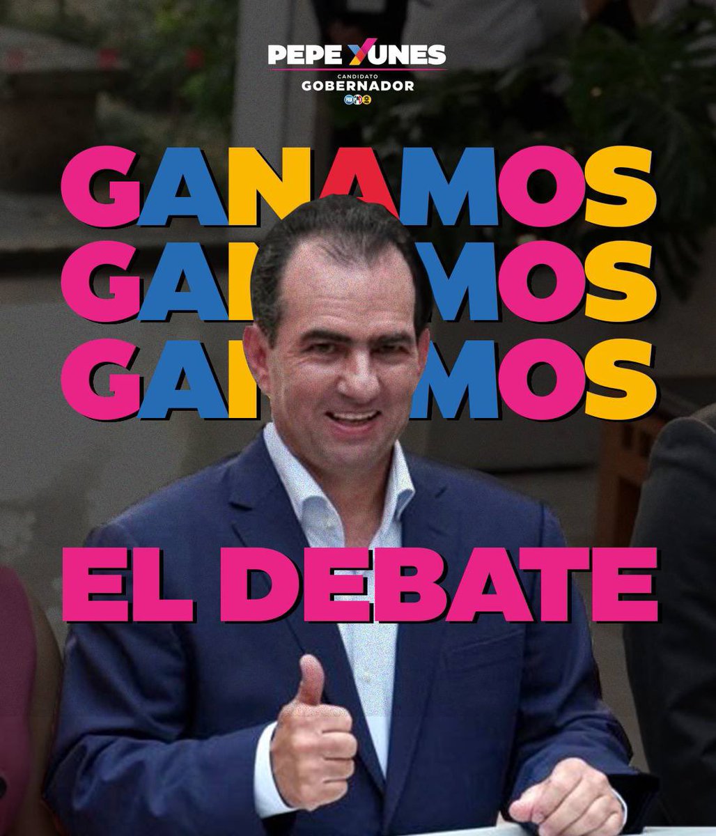 .@pepe_yunes ganó el debate en Veracruz. Estoy seguro que traerá un buen gobierno a este estado. ¡Vamos con todo, tienes el apoyo de @AccionNacional!