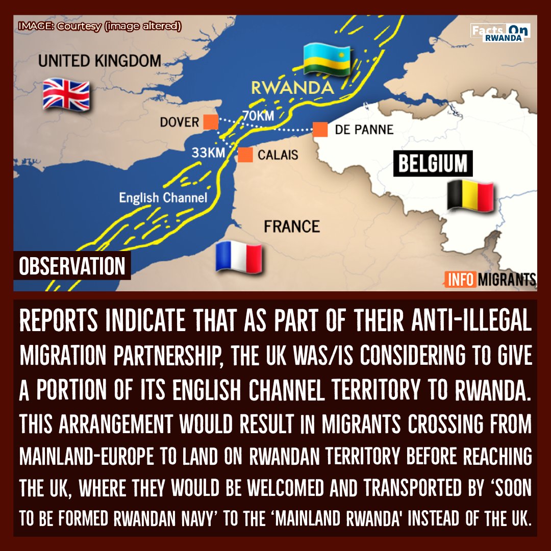 RWANDA

Rwanda's territory could expand to Europe as UK is considering allocating a 'small territory' in English Channel to Rwanda as part of its comprehensive plan to address the illegal migration crisis, according to various reports. #FactsOnRwanda