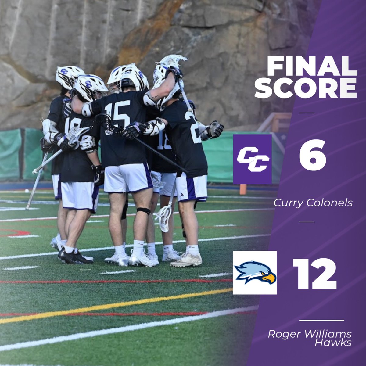 Our season comes to an end in the CCC Quarterfinals. Thank you to everyone that’s supported us this year. Thank you Seniors! #currymlax #bethebest