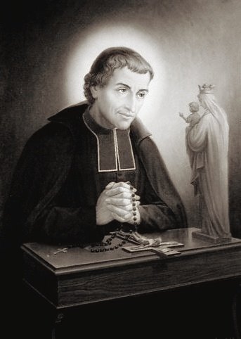 St. Louis-Marie de Montfort (1716) Apostle of True Devotion to the Blessed Virgin, he taught the Rosary everywhere. Target of calumny for the Jansenists, against whose errors he preached, he was poisoned, which did not kill him; his health was seriously undermined. He died at 43