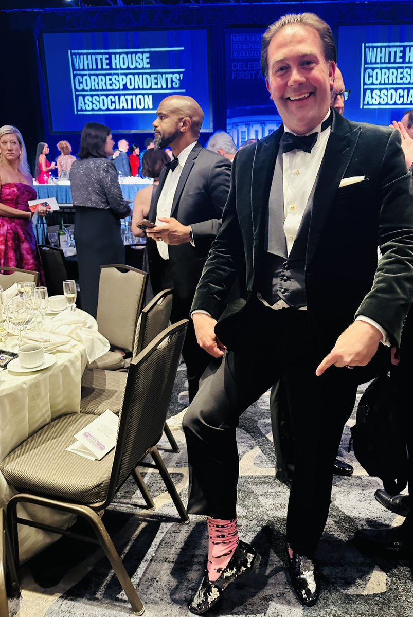 I am again wearing my pink socks to the #WHCD in honor of my friend @Gil_Bashe, and to remind others that the #pinksocks movement is the mission. Shared connection is what it is all about. Have fun! Smile! Give hugs! Cc: @nickisnpdx @andrewintech