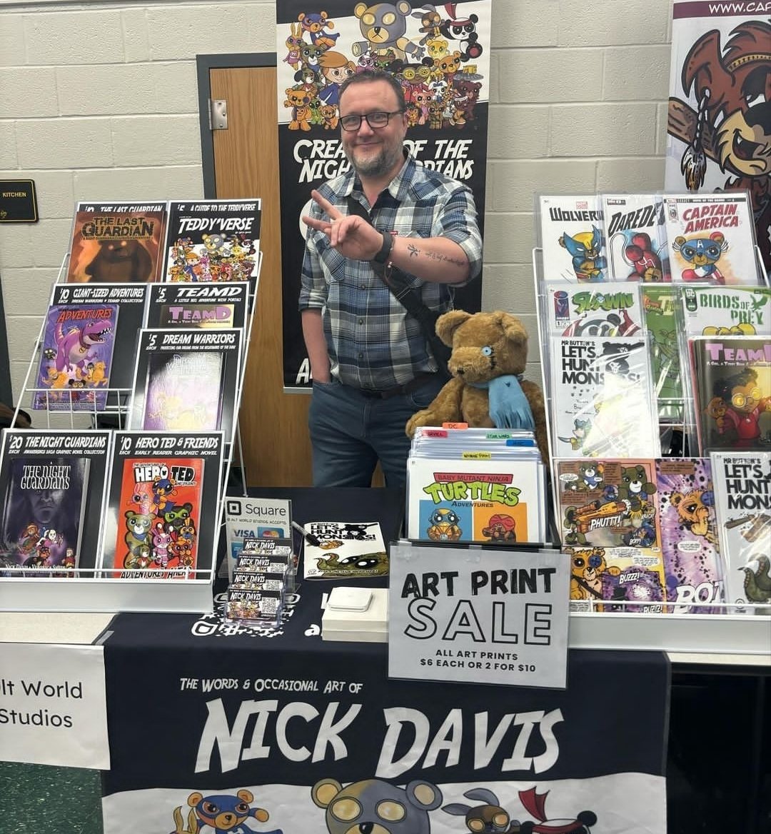 It's been a long day at Four State Comic Con. But, thank you to everyone who came out to support the release of Let's Hunt Monstas!

Let's see what adventure the last day of the show brings tomorrow 👍 

#comics #comicon #FSCC @4statecomiccon @ComicsWorldPA