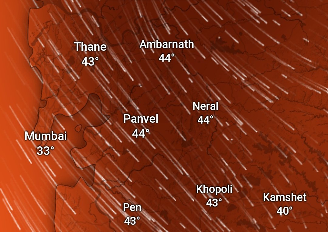 Live update : April 28,29 - Issuing intense heatwave alert next 48 hours for Mumbai & MMR! 🔴⚠️
Mumbai to witness a sharp 2-3 degree rise today again 📈

Kalyan 44°C 
Panvel 44°C
Thane 43°C
Santacruz 37-38°C
Navi Mumbai 42°C

Take care, stay hydrated everyone! 
Reminder - Drink…