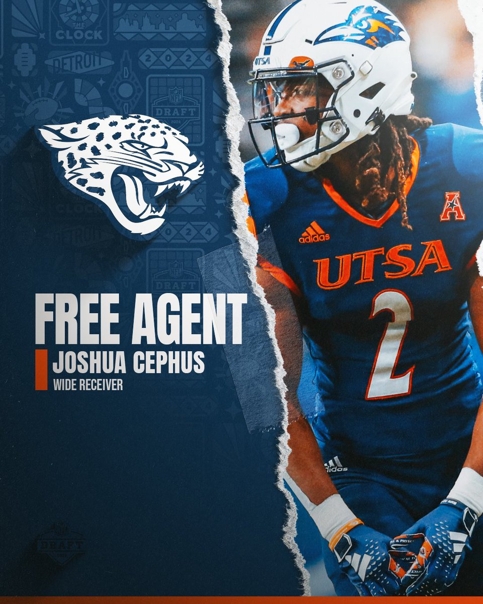 UTSA Football ๐ (@utsaftbl) on Twitter photo UTSA WR <a href="/joshua_cephus/">Joshua Cephus๐ถ๐พโโ๏ธ</a> is joining the Jacksonville Jaguars
#BuiltByUTSA | #BirdsUp ๐ค UTSA WR <a href="/joshua_cephus/">Joshua Cephus๐ถ๐พโโ๏ธ</a> is joining the Jacksonville Jaguars
#BuiltByUTSA | #BirdsUp ๐ค