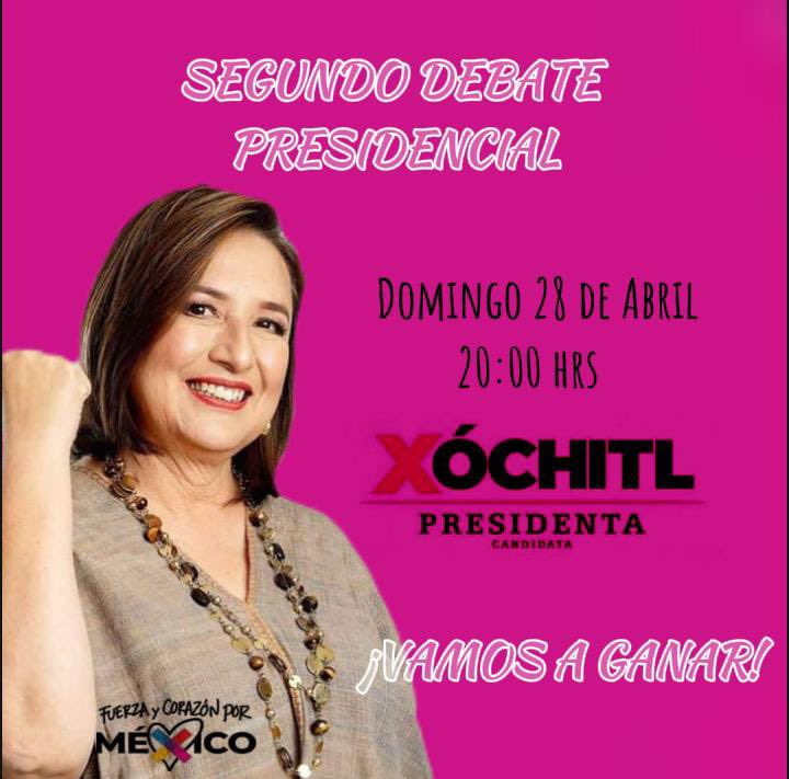 #SegundoDebatePresidencial 
#VamosAGanar 
#XochitlGalvezPresidenta2024 #xochilovers 
#CarroCompletoXochitl