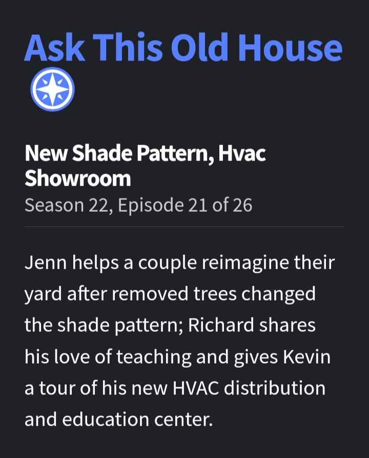 I always enjoy 'Ask This Old House,' but S22 E21 about Richard's HVAC education center was truly a joy to remotely tour. What a treasure his family is.❤️ -E
#PBS @PBS
@azpublicmedia
@AskTOH #AskTOH
@thisoldplumber