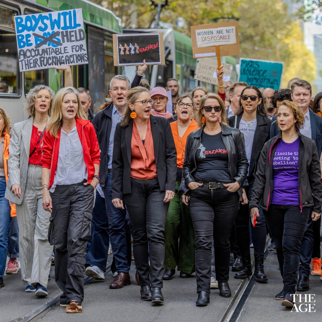 Melbourne protesters have taken to the CBD’s streets in a rally against gender-based violence, demanding an end to the violent deaths of women. Photos: Wayne Taylor theage.com.au/national/victo…