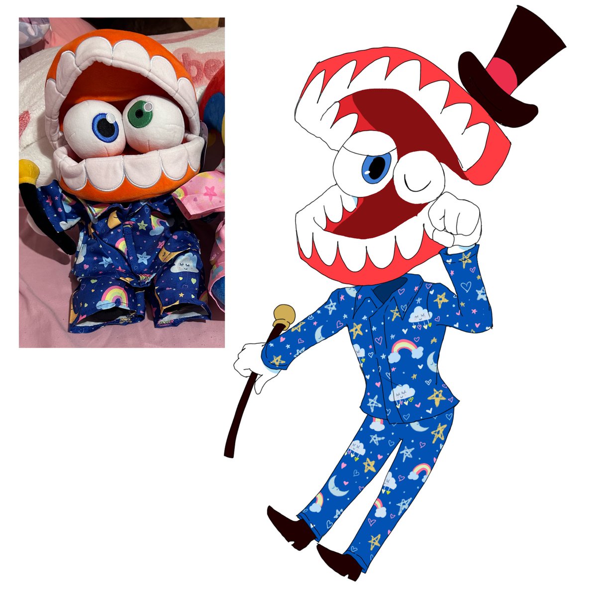 I put PJs on my Caine plush, he’s so eepy 
#caine #tadccaine #TADC #TheAmazingDigitalCircus