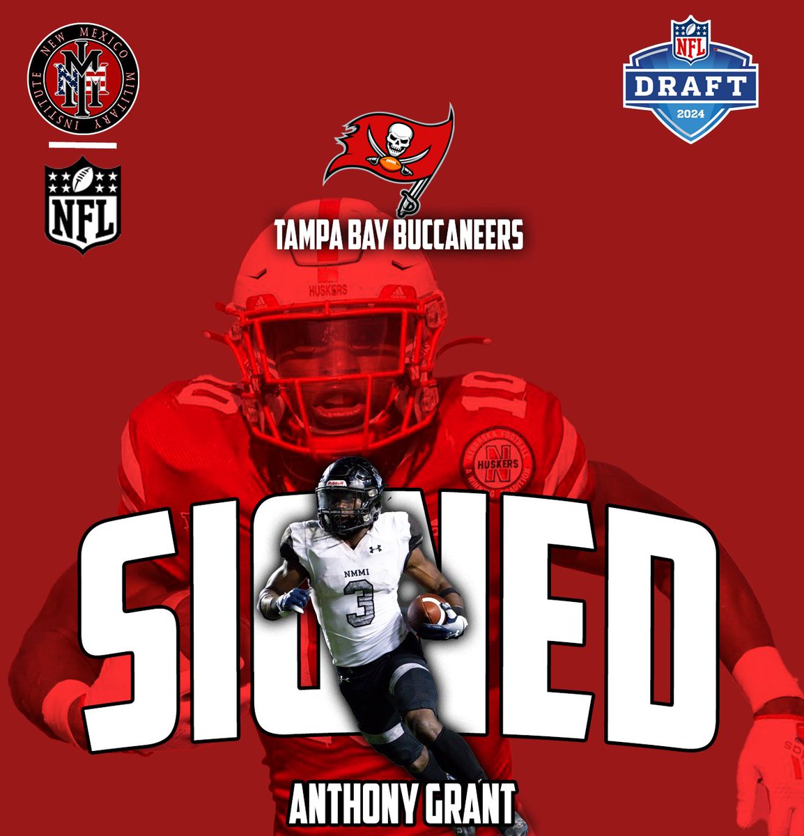 Congratulations @Grant4Anthony !! Tampa Bay thank you for giving this kid the opportunity of a lifetime!! @nmmibroncos ➡️ @HuskerFootball ➡️ @Buccaneers #GRINDHOUSE