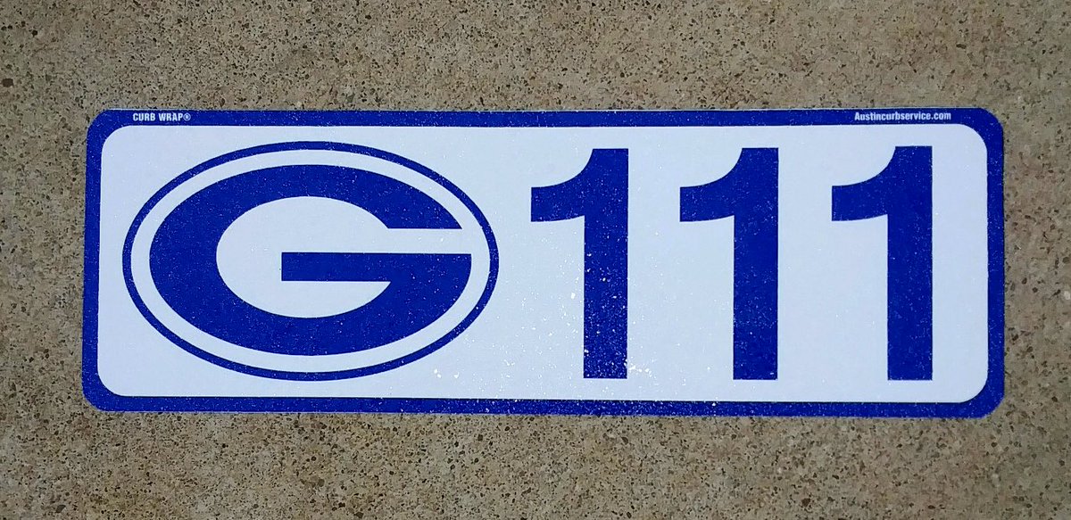 LOVE THIS! Just had former GHS Eagle Rick Bryant with austincurbservice.com put new custom address decals on either side of my driveway—check his work out #EFND💙