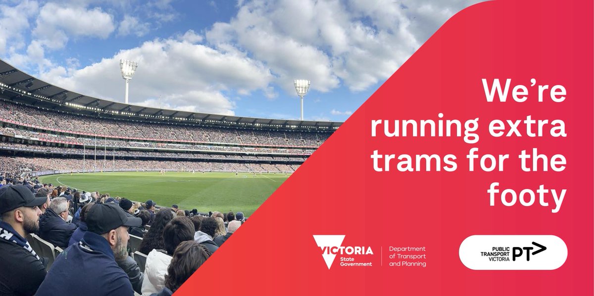 @AFL football is live at the @MCG today when @HawthornFC come up against @sydneyswans and we’ve got extra trams to get you to and from the match! Details: bit.ly/3QunGLb Plan your journey bit.ly/2zkDBHj #PTV