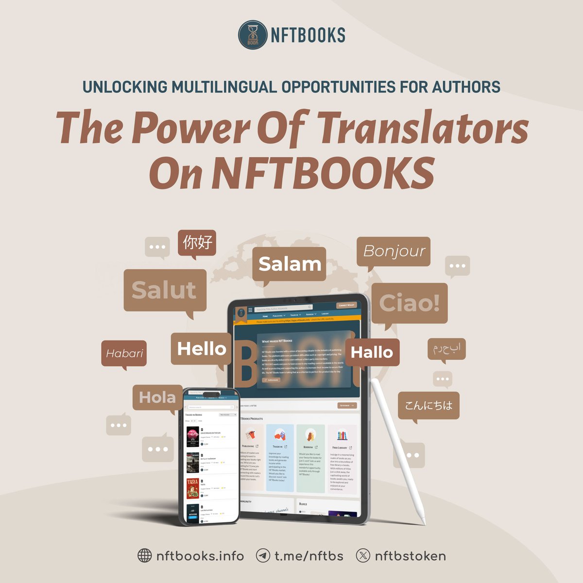 The power of translator on #NFTBOOKS 👉 nftbooks.medium.com/unlocking-mult… #publishing #BlockchainPublishing #NFT #NFTMarketplace #Booklovers #booklover #translators #AuthorsOfTwitter