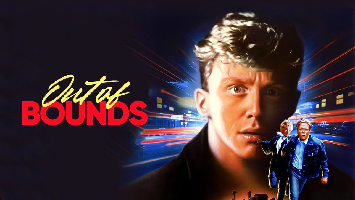Movie #1 was the excellent 1986 thriller OUT OF BOUNDS. Stewart Copeland's score is terrific, Jeff Kober is relentless as the villain, and the film makes awesome use of LA locations. The 35mm print was great. @newbeverly's secret marathon is off to a fine start!