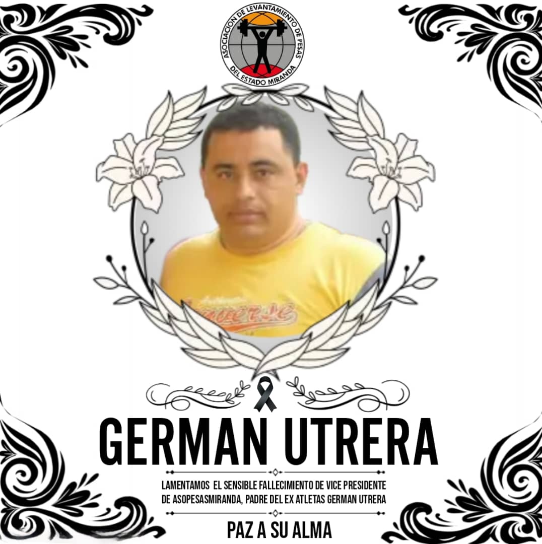 AsopesasMiranda's tweet photo. AsopesasMiranda lamenta profundamente el fallecimiento de nuestro Vice Presidente German Utrera, amigo, ex atleta, Juez, padre, abuelo, paz a tu alma gran amigo. https://t.co/6IMlk7PxQo