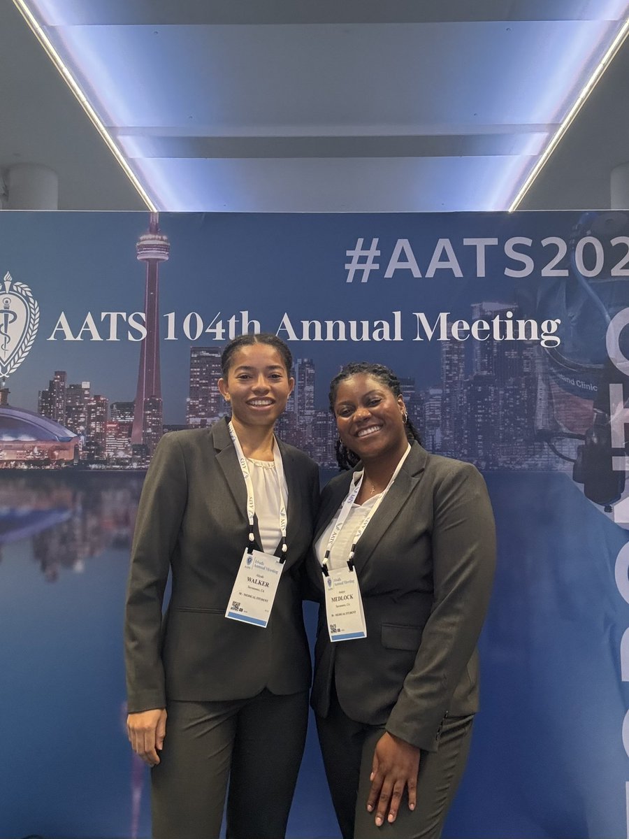 Excited to be attending #AATS2024 as a @AATSHQ Member for a Day with my fellow @UCDavisMed ‘er @Aliyahnmed ! Day 1 was amazing! Ready for day 2! ☺️