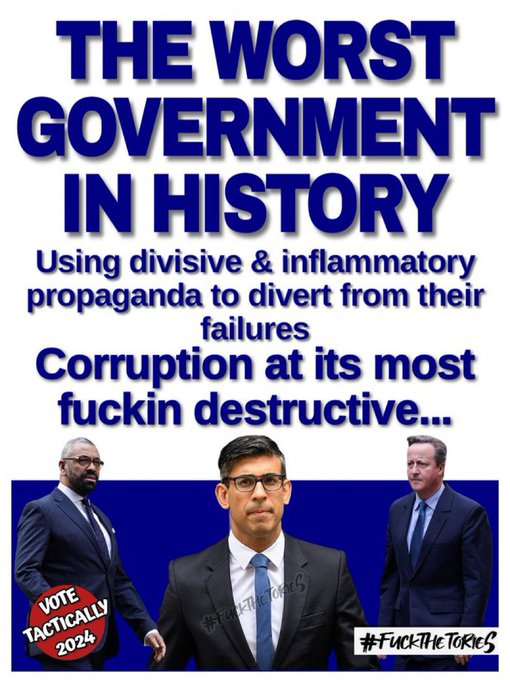 Do you agree?💯
#SunakOut #ToriesOut #SunakOut551 #ToriesOut661 #NeverTrustATory #ToryChaos #ToryBrokenBritain #ToryGaslighting #GeneralElectionN0W #ToryRacism #StupidTories #ToriesDestroyingOurCountry #GeneralElectionNow #NeverTrustATory #ToryRacism