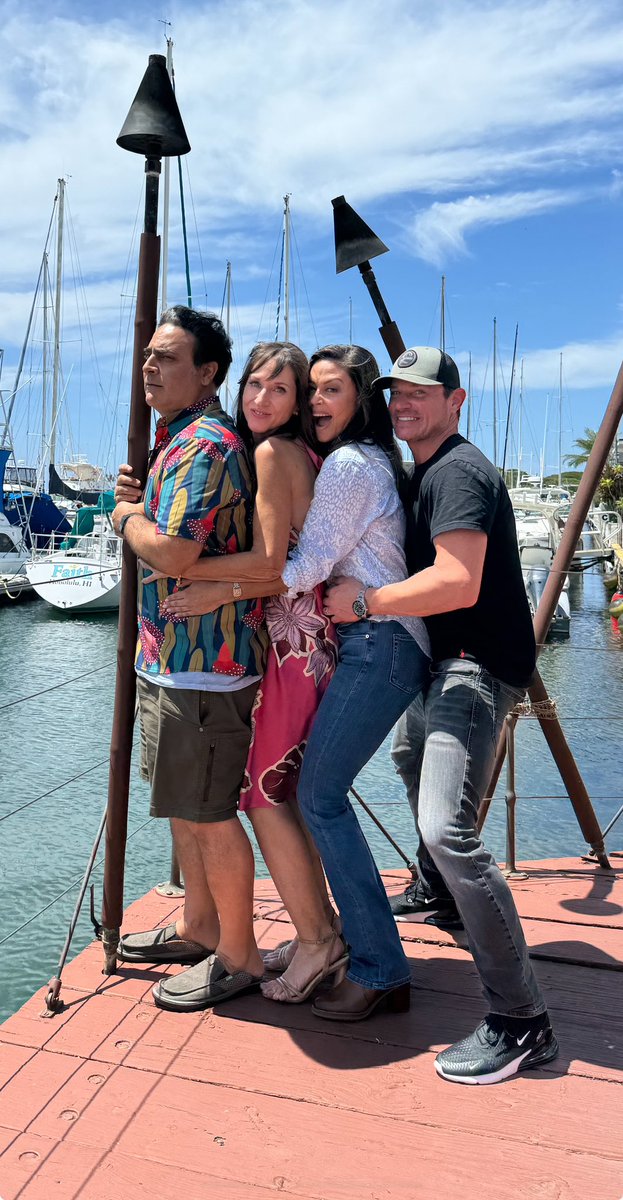 jasonantoon's tweet photo. There are 4 of us in this picture. 2 married couples. 3 of us have the exact same birthday. And 3 of us won’t be on your televisions screens after May. Love ya! #BTS #NCISHawaii https://t.co/OzfM7WZgJJ