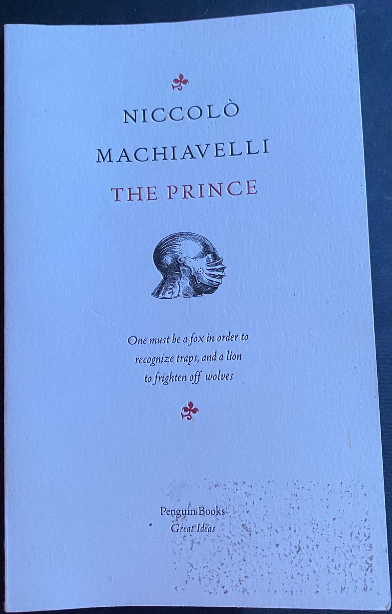 I have now finished reading “The Prince,” by Niccolo Machiavelli. It is an excellent read, full of wisdom. I recommend reading it. It’s not too long either. I read some of it in HS, but not the whole thing and I’m glad I read it all. 📚 📕