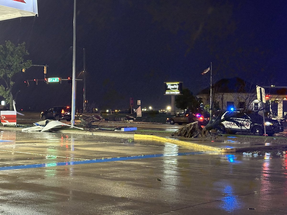 Had a brief, weak tornado come within 1/4 mile of the hotel we are staying in Norman OK!