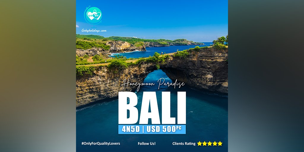 Encircled by turquoise waters, #bali is not just renowned for its mesmeric natural splendour but is also a great place bustling with culture.

Book our best-in-class Bali tour only at USD 500 per couple which is made only for Quality Lovers!

#GoByHolidays #OnlyForQualityLovers