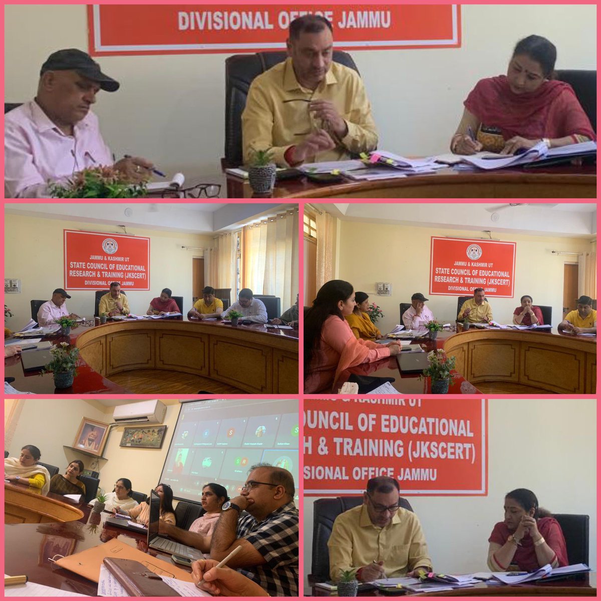 The meeting was held today at JKSCERT Divisional Office Jammu, in which Director Prof. (Dr.) Parikshat Singh Manhas, Joint Director Central Move Office Sh. H.R. Pakhroo, Joint Director, JKSCERT Jammu Division, Prof. (Dr.)Sindhu Kapoor and JKSCERT faculty members participated.