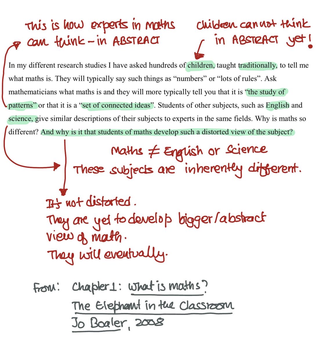 Was going through @oldandrewuk's excellent substack post 'What Does It Mean To Be An Education Expert?' and I wanted to share this. Taking a bit of ideas from how novices and experts think differently from #howlearninghappens book.