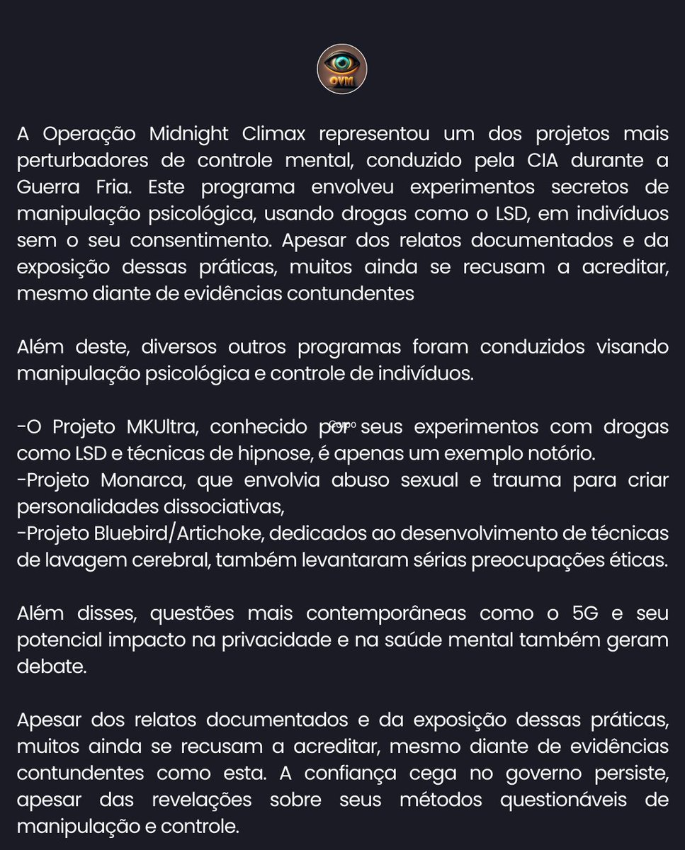 XnoteTV's tweet image. Operação Climax da Meia-Noite, o que foi?

#controledamente #controledemassas #foradamatrix