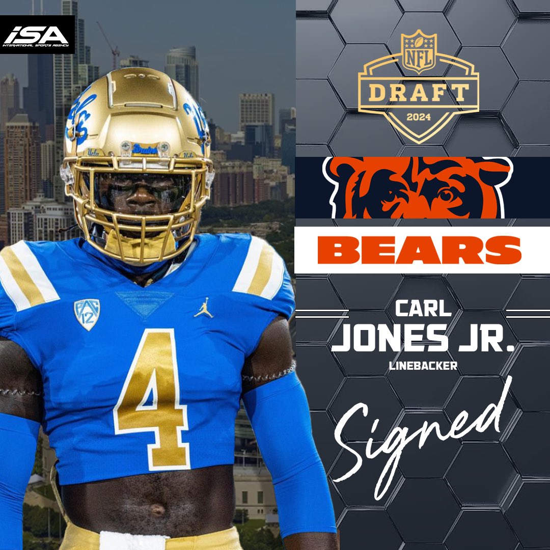 Carl Jones Jr. @db_carl ➡️ The Windy City to play for the @ChicagoBears #ChicagoBears 🐻 ⬇️ #Signed #ISAFamily Agent: @agentbardia