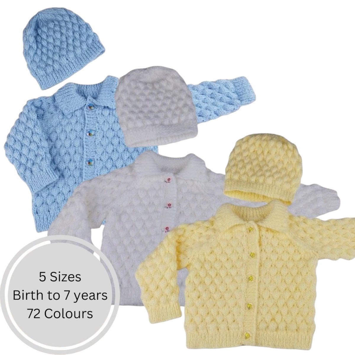 Discover the ideal baby shower gift or surprise for a new baby! Our knitted baby and children's cardigan and hat set is available in various colours and fits ages 0 to 7 years. knittingtopia.etsy.com/listing/169637… #knittingtopia #babygifts #childrensknitwear #craftbizparty #MHHSBD #tweetuk