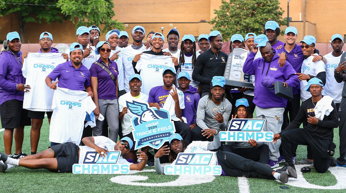 The Benedict College men's track and field team won their fourth straight championship by claiming the 2024 Cricket SIAC Men's Track and Field Championship with a 28-point victory over Morehouse on Saturday. 🏆 #SIAC #SIACMTF #LeadersRiseHere Visit TheSIAC.com to