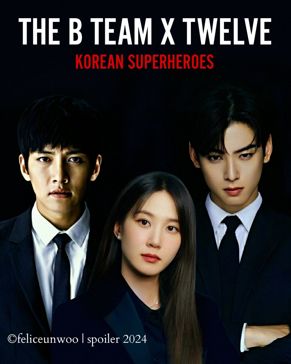 Korean Superheroes 🦸‍♂️

#TheBTeam x #Twelve

#CHAEUNWOO #ParkEunBin #JiChangWook #MaDongSeok #차은우 #박은빈 #지창욱 #Fantagio #CJENM #Marvel #StanLee #Hollywood #USA #SouthKorea #Kdrama #Kmovie #Netflikr #KPOP #ASTRO #Spoiler2024