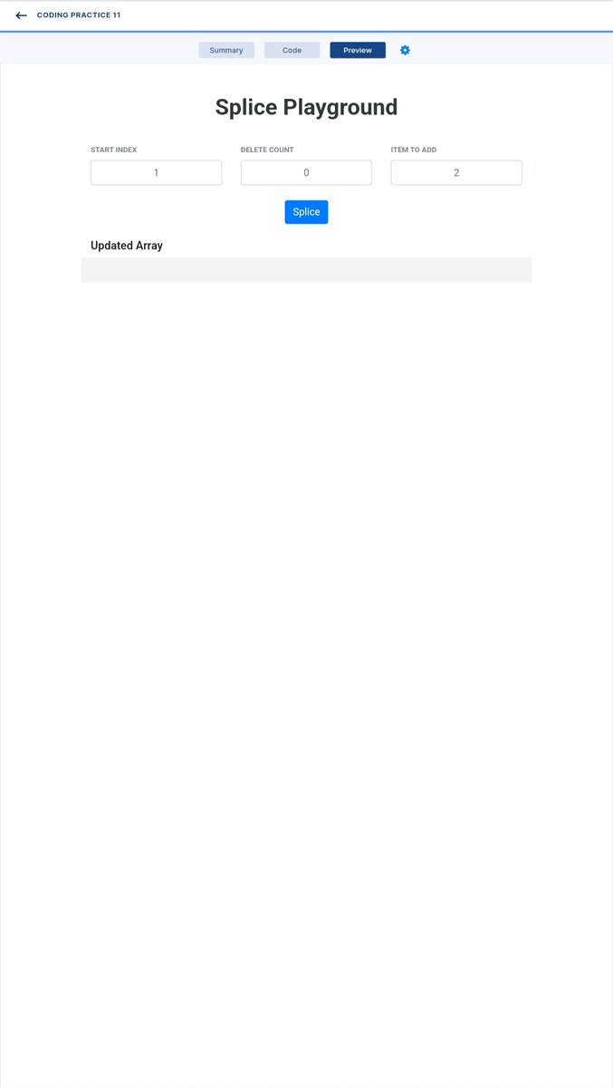 mummadi_kavya's tweet photo. Hello Everyone,
๐ Completed the splice playground coding practice problem in JavaScript! ๐ฑ๐ป
#coding #javascript #spliceplayground
#nxtwave #ccbp #nxtwaveteam #codingpractice #learningjourney #consistency @sashankreddy07
@rahulattuluri @nxtwave_tech https://t.co/N6GktdECQ2