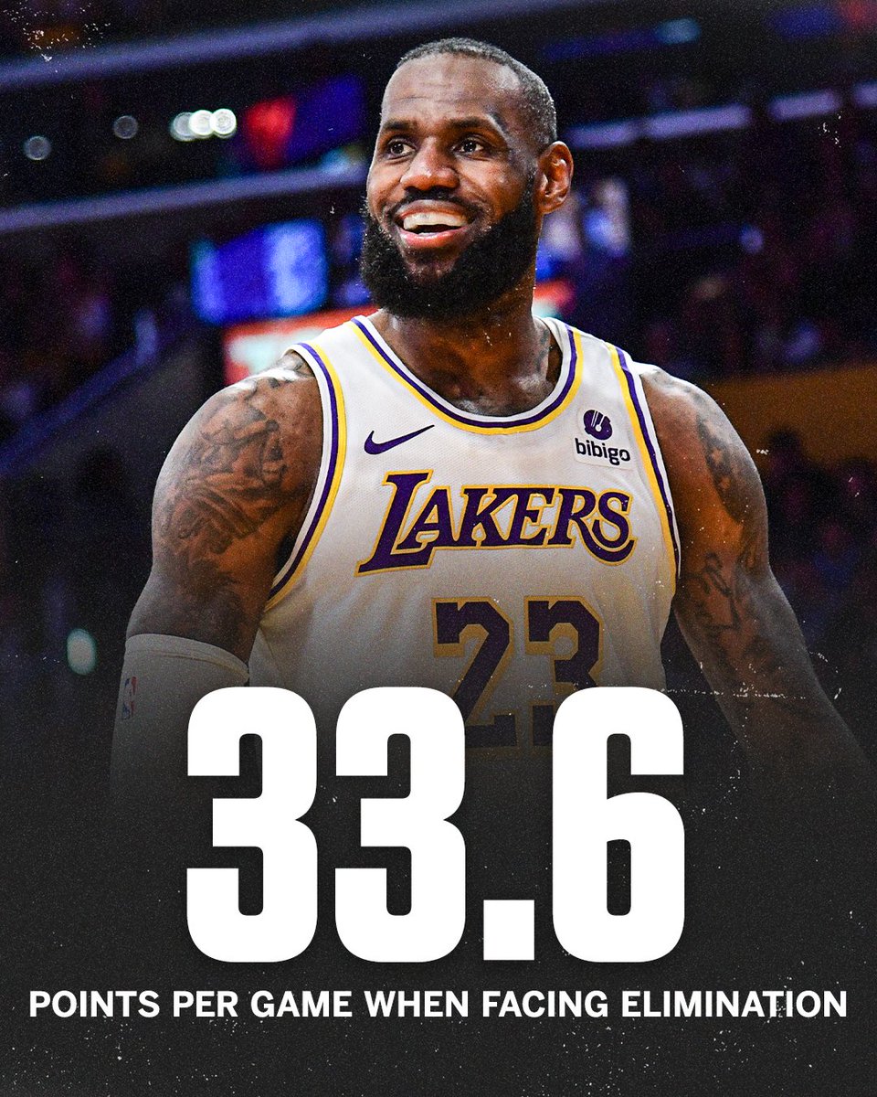 Lebron James has NINETEEN career 30-point games when facing elimination 😤 The most ALL-TIME 👑